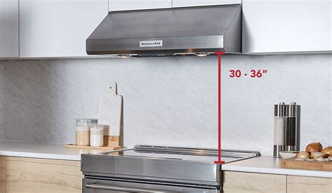 range hood height above cooktop